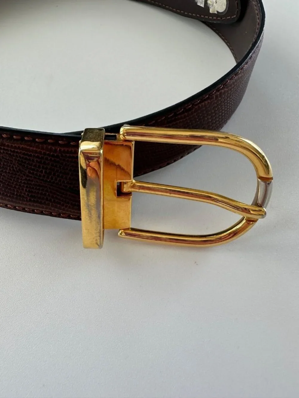 DI CORI Genuine Brown Leather Belt Made in Italy